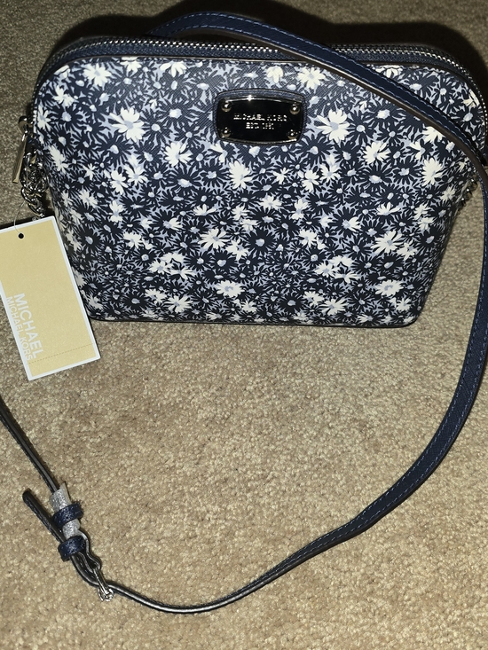 Michael Kors Handbags - Michael Kors Navy Floral Crossbody Bag